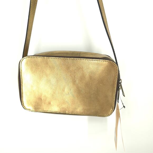 Patricia Nash Alessa Leather Crossbody Bag Antique Gold NWT - Picture 2 of 16
